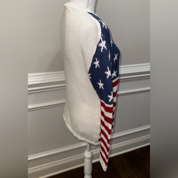 Grayson Threads American Flag 🇺🇸 Americana Knit Cotton Blend Sweater Sz S - Picture 5 of 9